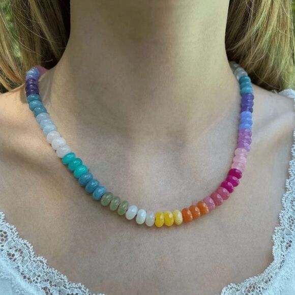 Boho summer beaded necklace N672 - Picture 1 of 4